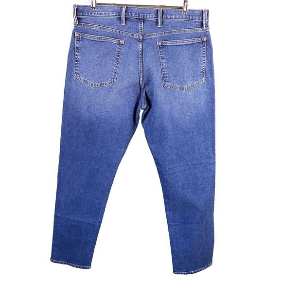 Gap Jeans Mens 36x32 NEW Slim Straight Blue Faded Stretch Denim Casual Pants - Picture 2 of 11